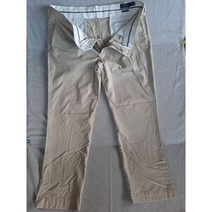 Polo Ralph Lauren Men's‎ 40/32 Chino Straight Stretch Fit Flat Front Pants Cream